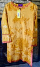 NEW Sana Safinaz Women's XS EXTRA SMALL Pakistani Long Shirt 100 COTTON Print
