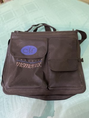 Creative Memories Black Memory Mate Bag Canvas Adjustable Strap Plus 8 Plastic
