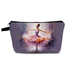 Ballet Present Ballet Dance Makeup Bag Cute Small Organizer Bag with Zipper O...