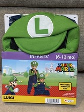 NEW, DISGUISE SUPER MARIO "LUIGI" INFANT Halloween Costume Sz 6-12 MO.