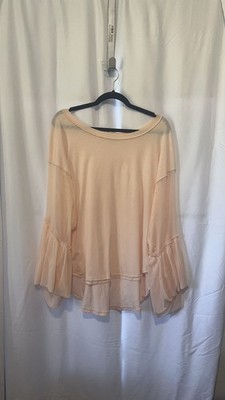 Free People Still Got It Tee in Pink Mesh Sleeves