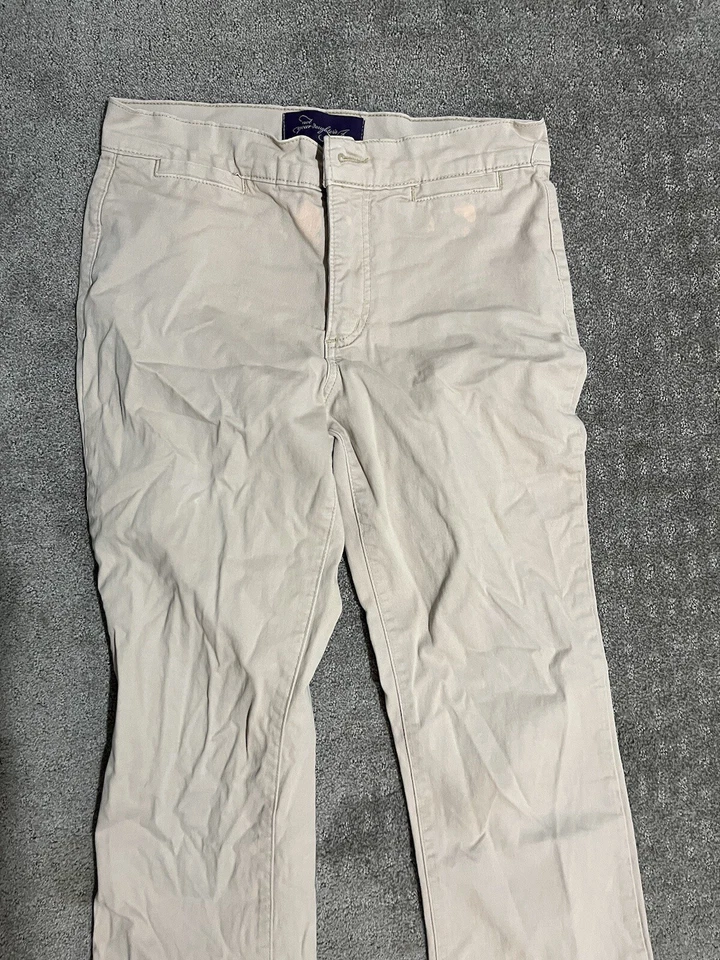 NYDJ LIFT TUCK 卡其色牛仔裤 4 码米色 P30229 — 第 2/4 张图片