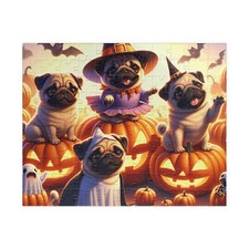 Cute Halloween Pugs Puzzle  110, 252, 520, 1014-piece  Fun Family Activity,