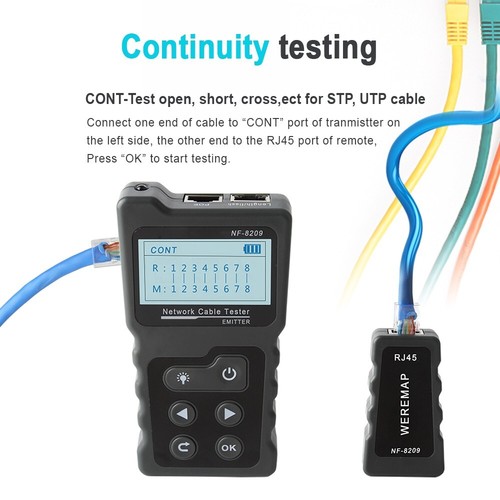 Cable Tracker Lan Measure Tester PoE Ethernet CAT5 CAT6 LCD Display Network Tool - Picture 5 of 9