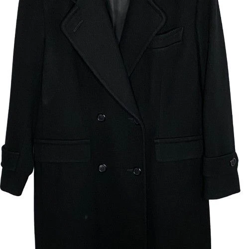 Abrigo largo de lana de doble botonadura talla 12P cuello terciopelo negro JG Hook para mujer de colección Foto 3 de 4