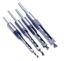 4Pcs Woodworking Square Hole Drill Bit Mortise Chisel with 3/4" Shank Wood Cut