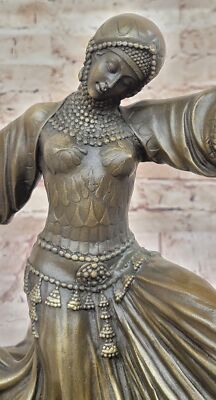 Demetre Chiparus Egyptian Dancer Bronz Sculpture Signed D.H.