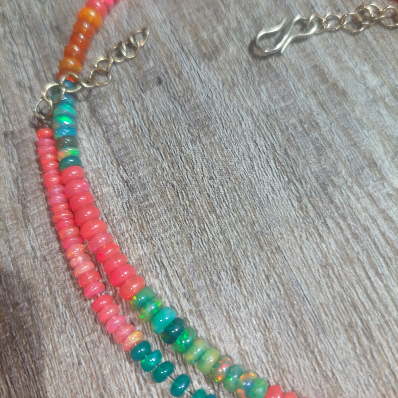 Multi-colored beaded Opal Necklace - image 11