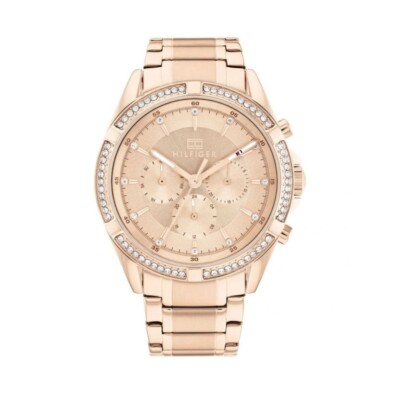 Tommy Hilfiger Damen Kenzie YGP Kristalle Nelke Gold Zifferblatt Uhr - 1782558