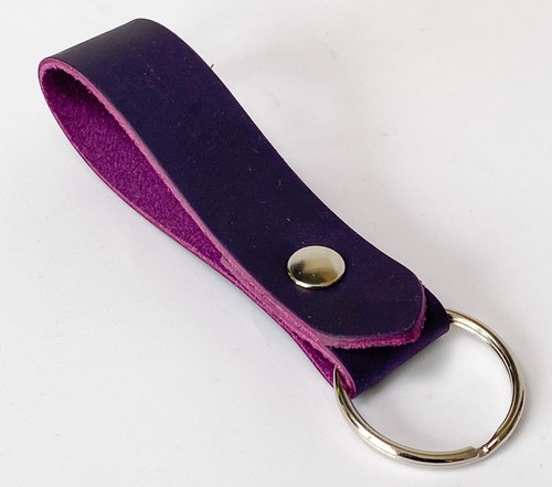 Leather Keyring 8 Colours Matt finish Key Strap Keyfob Key Holder - Picture 21 of 21