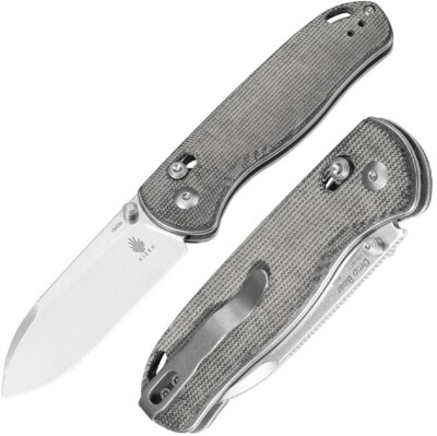 Kizer Cutlery Drop Bear Folding Knife 3'' 154CM Steel Blade Gray Micarta Handle