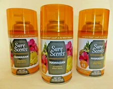 3 Sure Scents Hawaiian Automatic Spray Refill 4.5 Oz