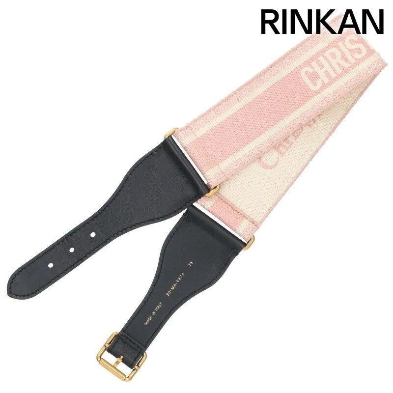 Ceinture Christian Dior taille 75 logo broderie signature rose noir 312052 Bs99 Acc
