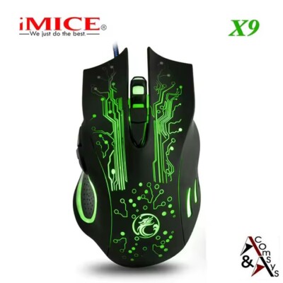 6 Tasten PC Gaming Maus Beleuchtet Optische USB Gamer Mouse 2400 DPI Computer X9