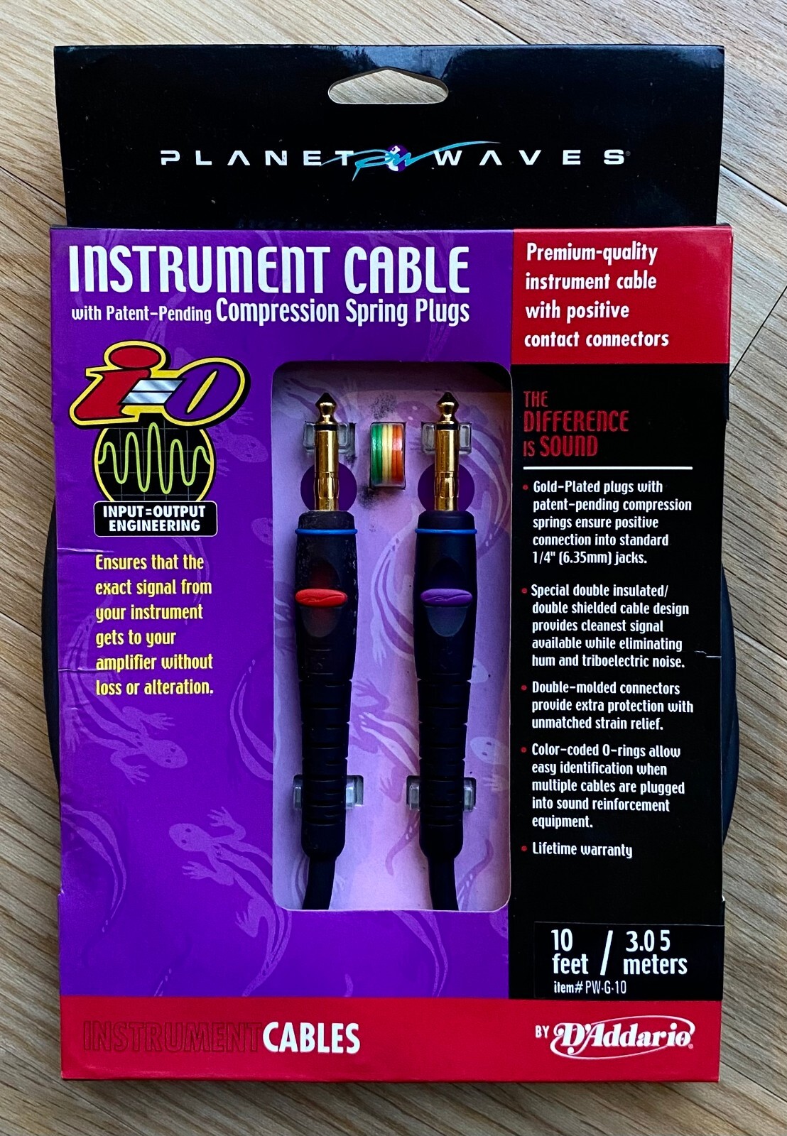 D'ADDARIO PLANET WAVES 10 FEET DIRECTIONAL GUITAR & INSTRUMENT CABLE Freeship UK