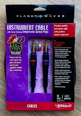 D'ADDARIO PLANET WAVES 10 FUSS GERICHTETES GITARREN- & INSTRUMENTENKABEL Kostenloser Versand UK
