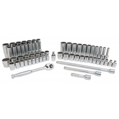 Wiha Tools 33799 63-Piece 3/8  Drive MM and SAE Socket Set