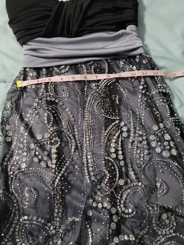 A. Byer Sleeveless Black/Silver Mini Dress Juniors 13 - Picture 10 of 11