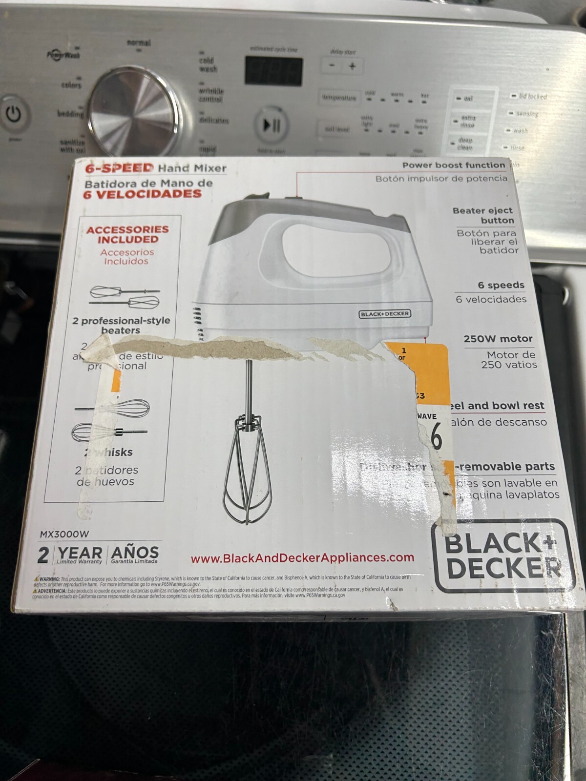 BLACK+DECKER MX3000W 250Watt Hand Mixer in White for sale online eBay