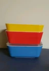 3 VINTAGE PYREX #502 REFRIGERATOR DISHES AND LID