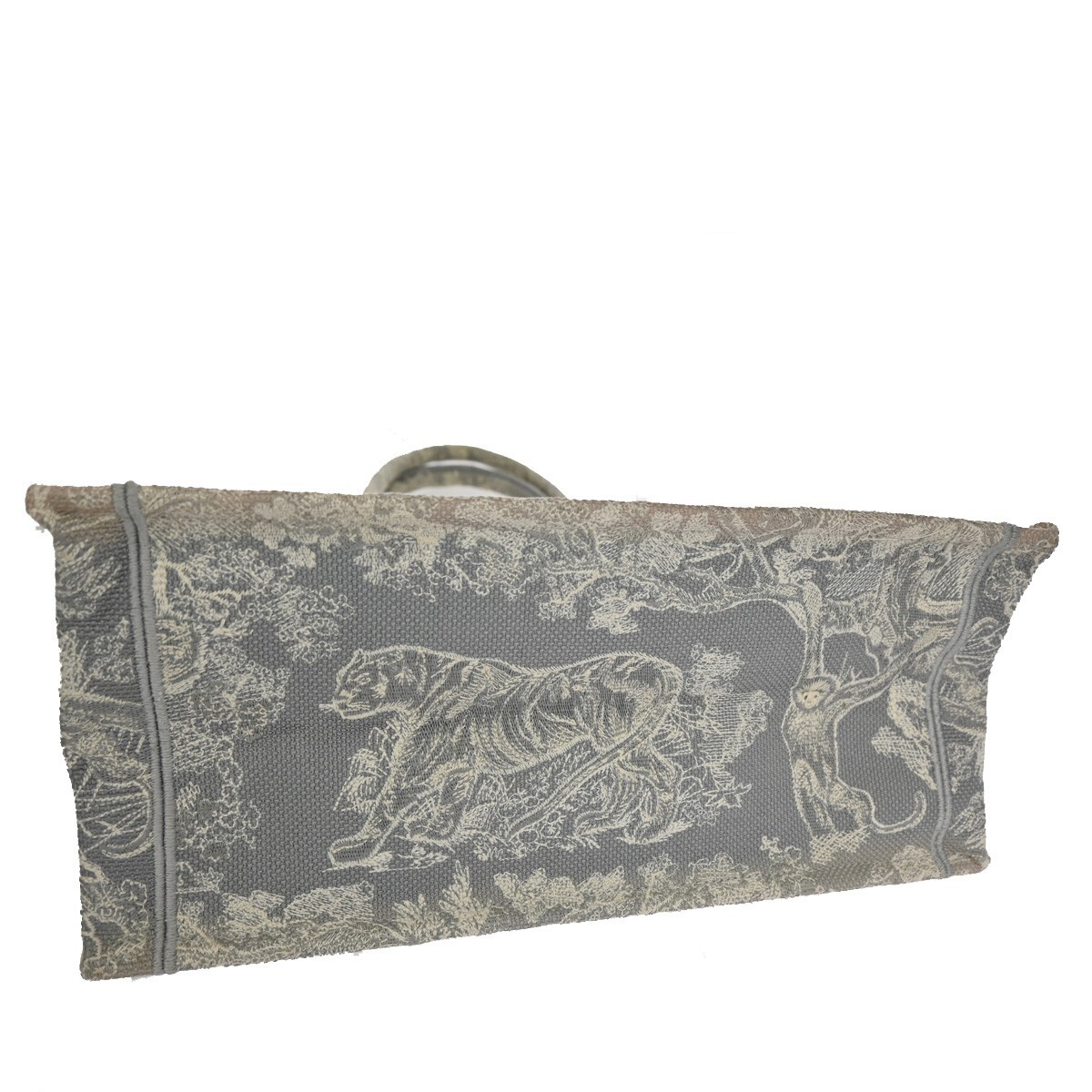 CHRISTIAN DIOR Book Tote Medium Hand Bag Embroidery Canvas Leather