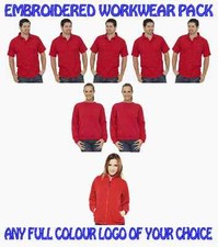 5 Workwear Poloshirts. 2 Sweatshirts 1 Fleece Jacket. FREE EMBROIDERED LOGO!