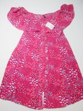 NWT Bebop Womens Size S A-Line Dress Red Multi Buttons Front Ruffle Floral