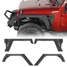 Fit Jeep Wrangler JK 2007-2018 2DR Steel Armor Front & Rear Fender Flares 4PCS