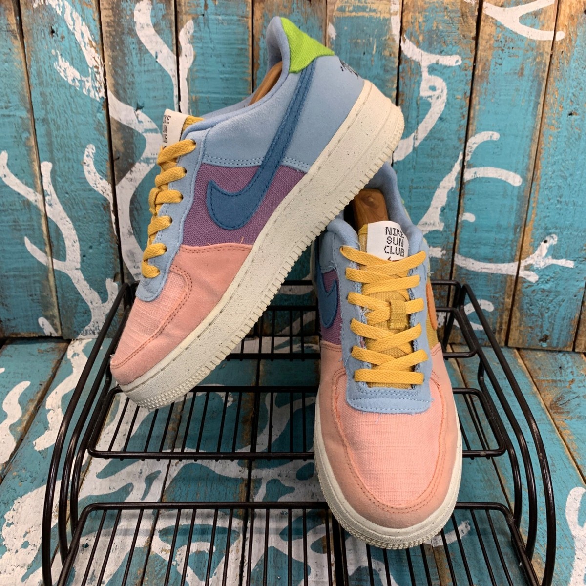 air force 1 pink yellow blue