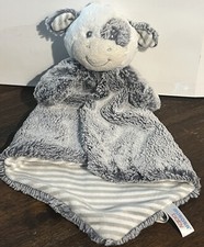 Aurora Baby Ebba Plush Cow Lovey Security Blanket Gray White Stripe Minky Soft