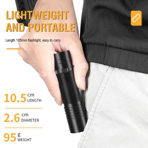 BORUiT Mini Clip On LED Taschenlampe Wiederaufladbare Taschenlampe Lampe Licht Camping Tasche - Bild 7 von 48