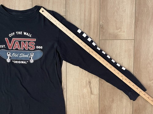 Vans Off The Wall-Long Sleeve T Shirt-Youth XL (14+ )-Original-Old Skool-Black - Picture 3 of 8