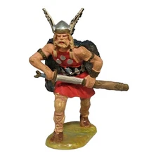 ELASTOLIN Hausser 70mm VIKING GAUL Leader w/ Sword Vtg Hand Painted Norman 