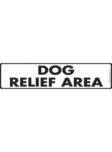 Dog Relief Area Exterior Dog Potty Area Aluminum Sign or Vinyl Sticker - 12 x 3 - Picture 1 of 4