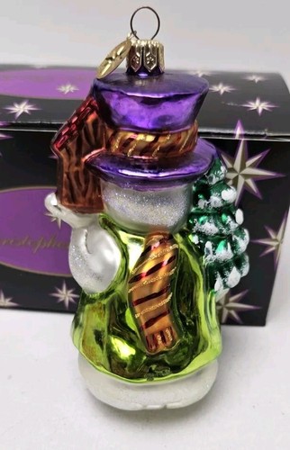 Christopher Radko Chirpy & Chilly Snowman Christmas Holiday Ornament With Box - Picture 5 of 6