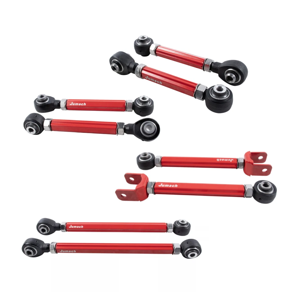 8pc Adjustable Rear Camber+Trailing+Toe Arms For BMW E90 E92 E93 325i 328i 330i Foto 2 de 4