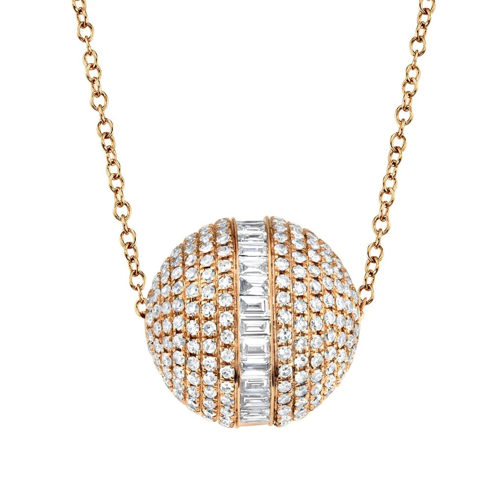Rose gold baguette necklace deals