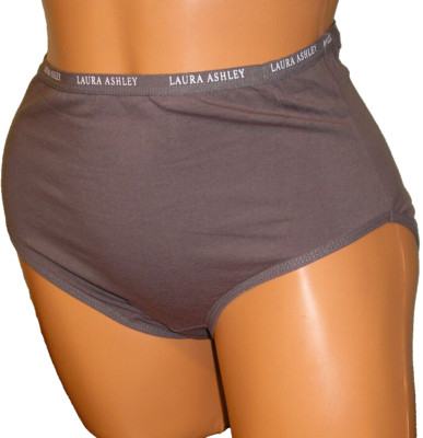 Panties Lingerie Laura Ashley Brown Cotton Briefs   Large Adult Gift