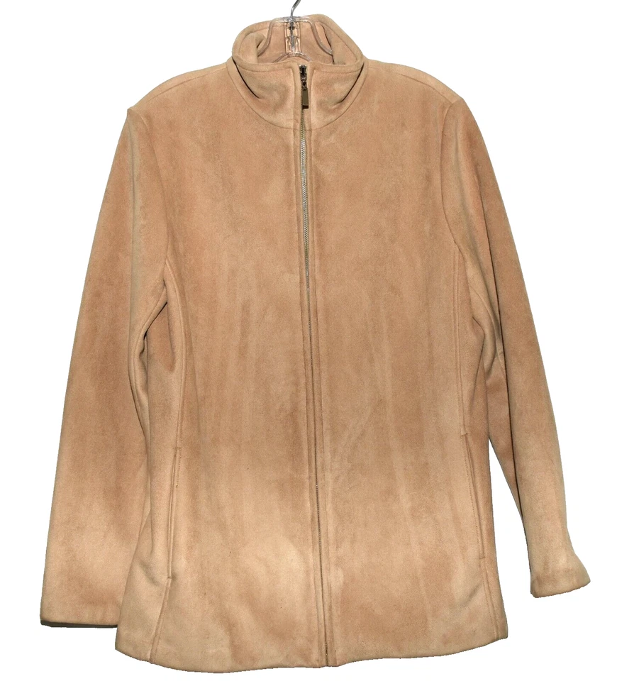 Chaqueta para mujer Juliet Michelle by Adler beige imitación gamuza forro polar talla M Foto 3 de 4