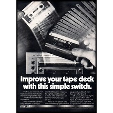 1978 Mexell Cassette Tape Vintage Print Ad Hitachi Deck Audiophile Wall Art