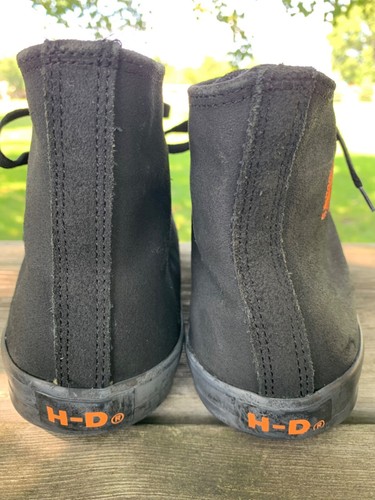 HARLEY-DAVIDSON Men's Baxter Size 13 Black Leather High Top Sneakers D93343 - Picture 5 of 12
