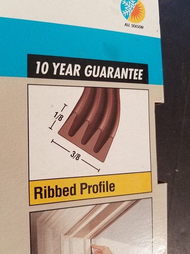 King V23B BROWN Extreme Rubber Ribbed Weather-Strip Tape 3/8" X 1/8" X 17 FEET - Picture 3 of 6