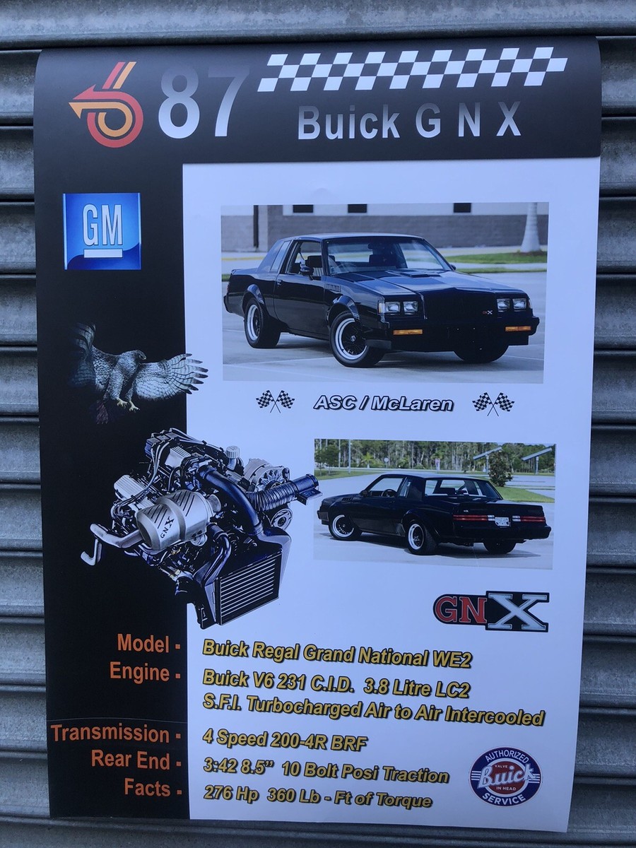 Buick Grand National GNX Turbo Poster 36 X 24 in | eBay