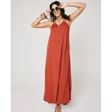 Shebird The Savannah Strappy Maxi Bra Dress Size 9 Terracotta Bamboo