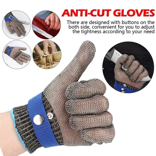 Cut Proof Stab Resistant Glove Stainless Steel Metal Mesh Butcher Safety Gloves - Picture 1 of 12