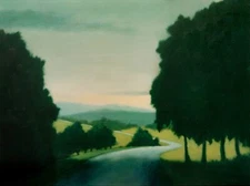 Crate & Barrel beautiful canvas reproduction landscape by Bill Turner EC