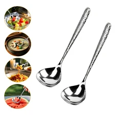 2 PCS Deep Round Soup Spoons 7.87", 304 Stainless Large Soup Spoons Dishwasher