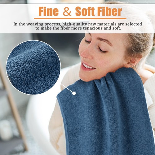 Asciugamano morbido 100% cotone premium 3 pezzi morbido oro lusso assorbente panno viso bagno - Foto 6 di 14
