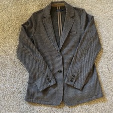 Faherty Blazer Womens M Brown Inlet Knit Woodland Herringbone Houndstooth