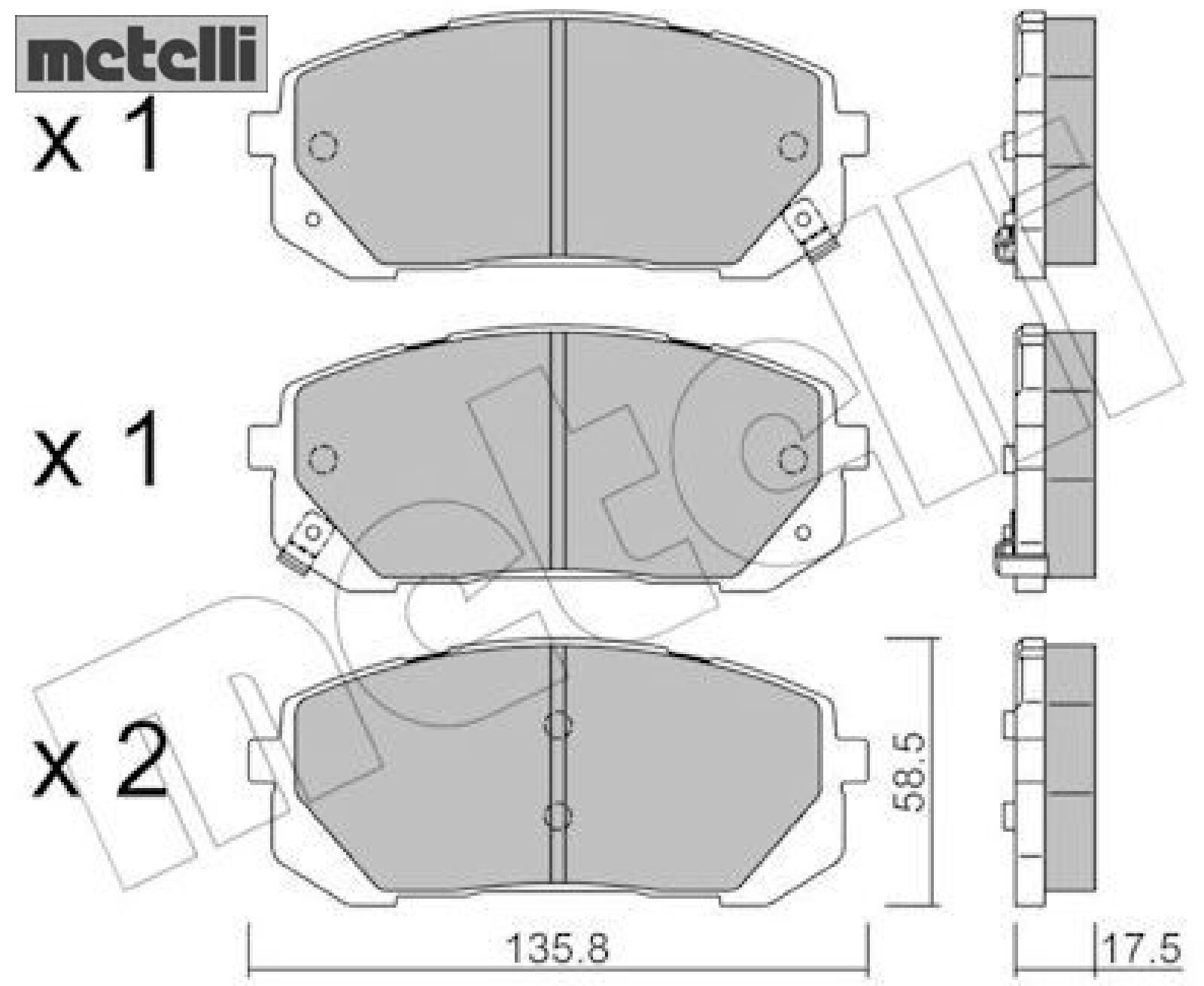 metelli 22-1373-0 Bremsbelagsatz für Scheibenbremse Bremsbelagsatz